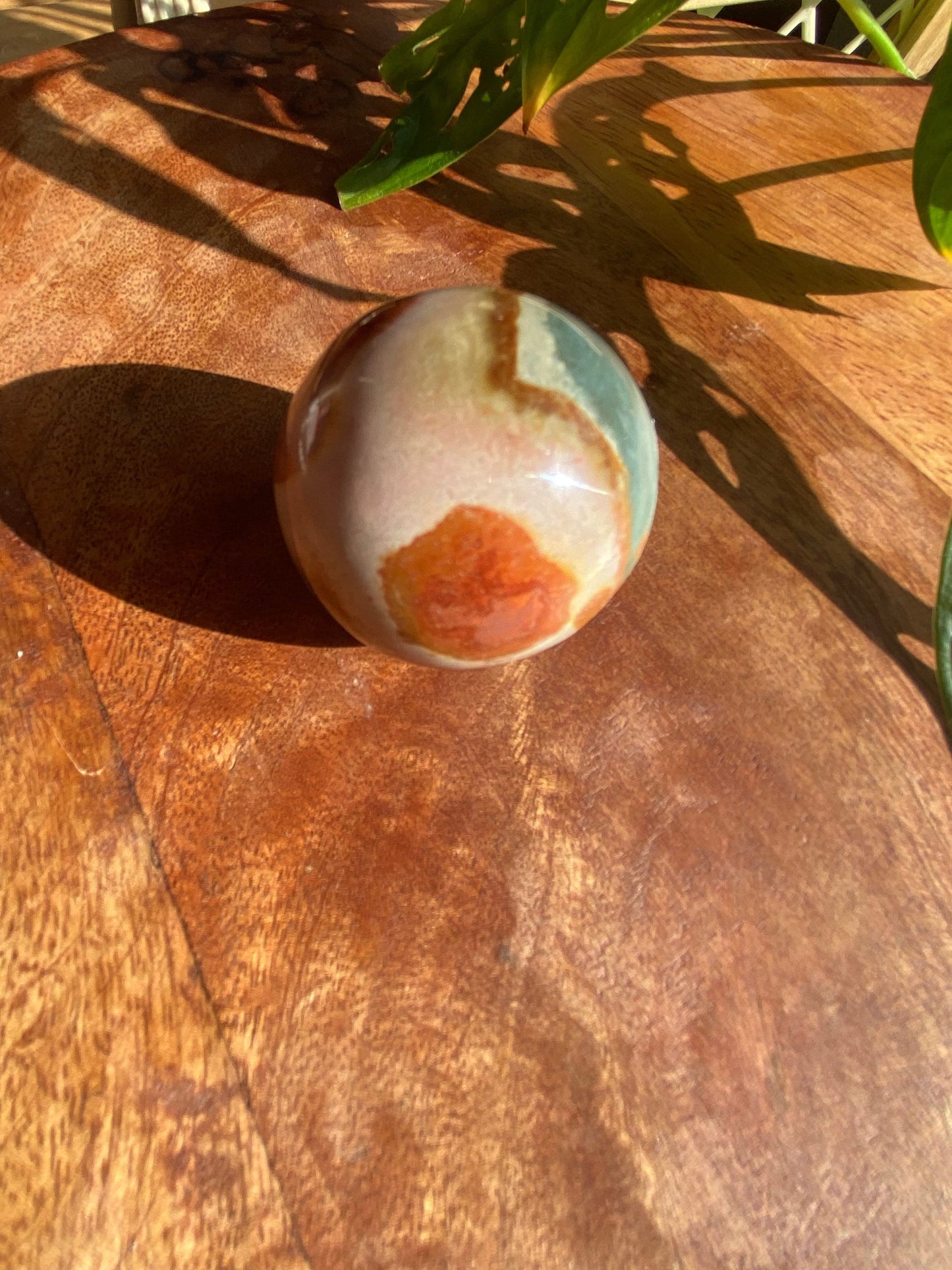 Stunning Polychrome Sphere with pink Swirls