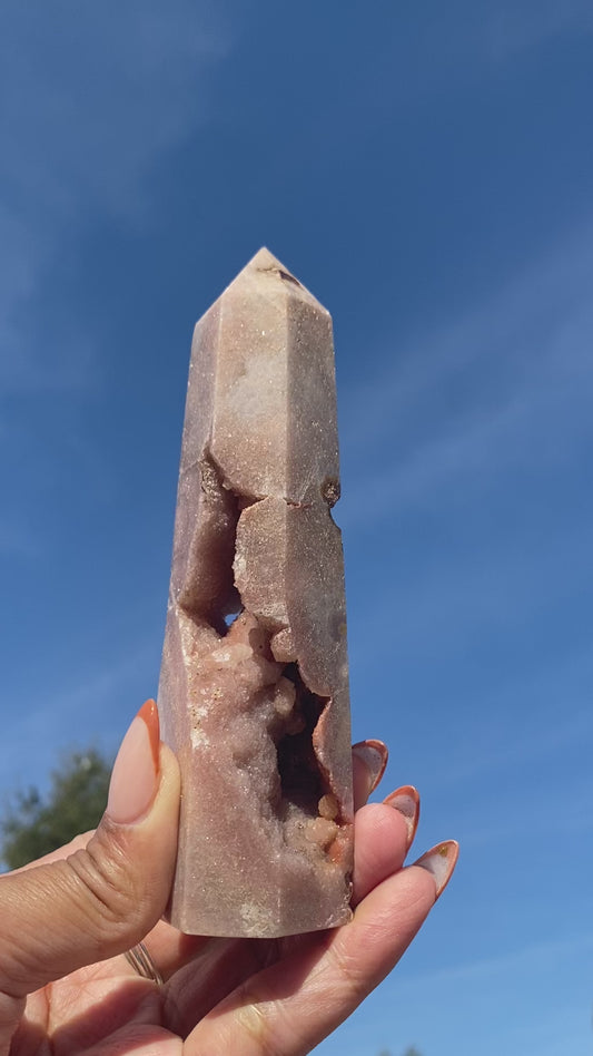 Stunning Super Druzy Pink Amethyst Tower