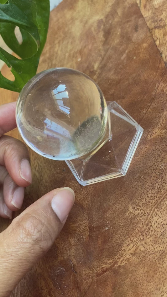 Stunning AA Clear Quartz Crystal Ball with Rainbows